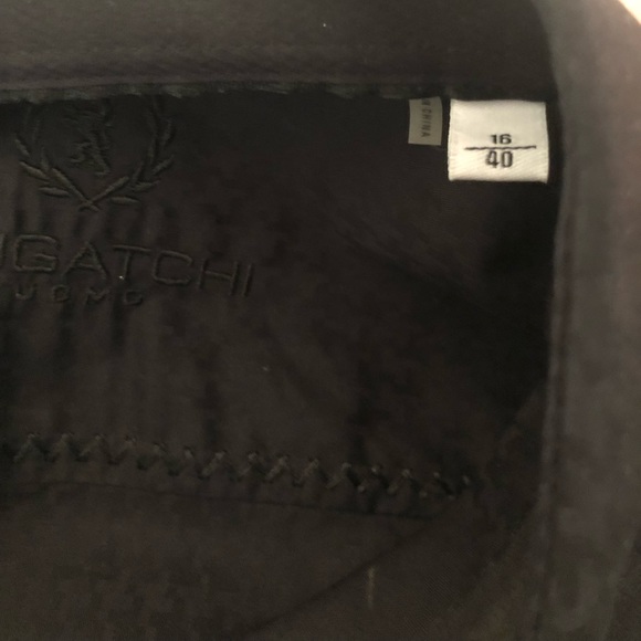 Bugatchi Long Sleeve Button Down French Cuff shirt black size 16 40 - Picture 3 of 3